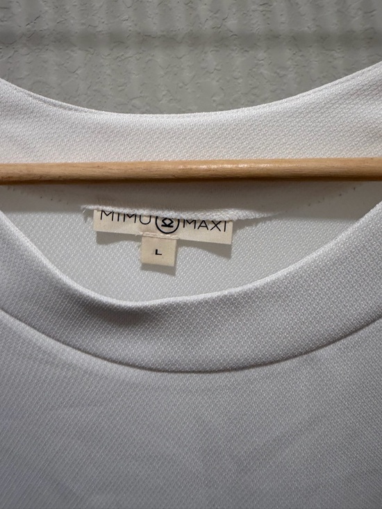 Women's White Drop-Waist Cotton Dress - Picture 2 of 2